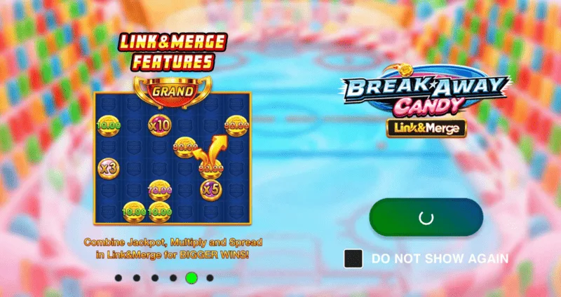 Break Away Candy - หน้าจอหลักพร้อมตาราง 6×6 และผู้เล่นฮอกกี้